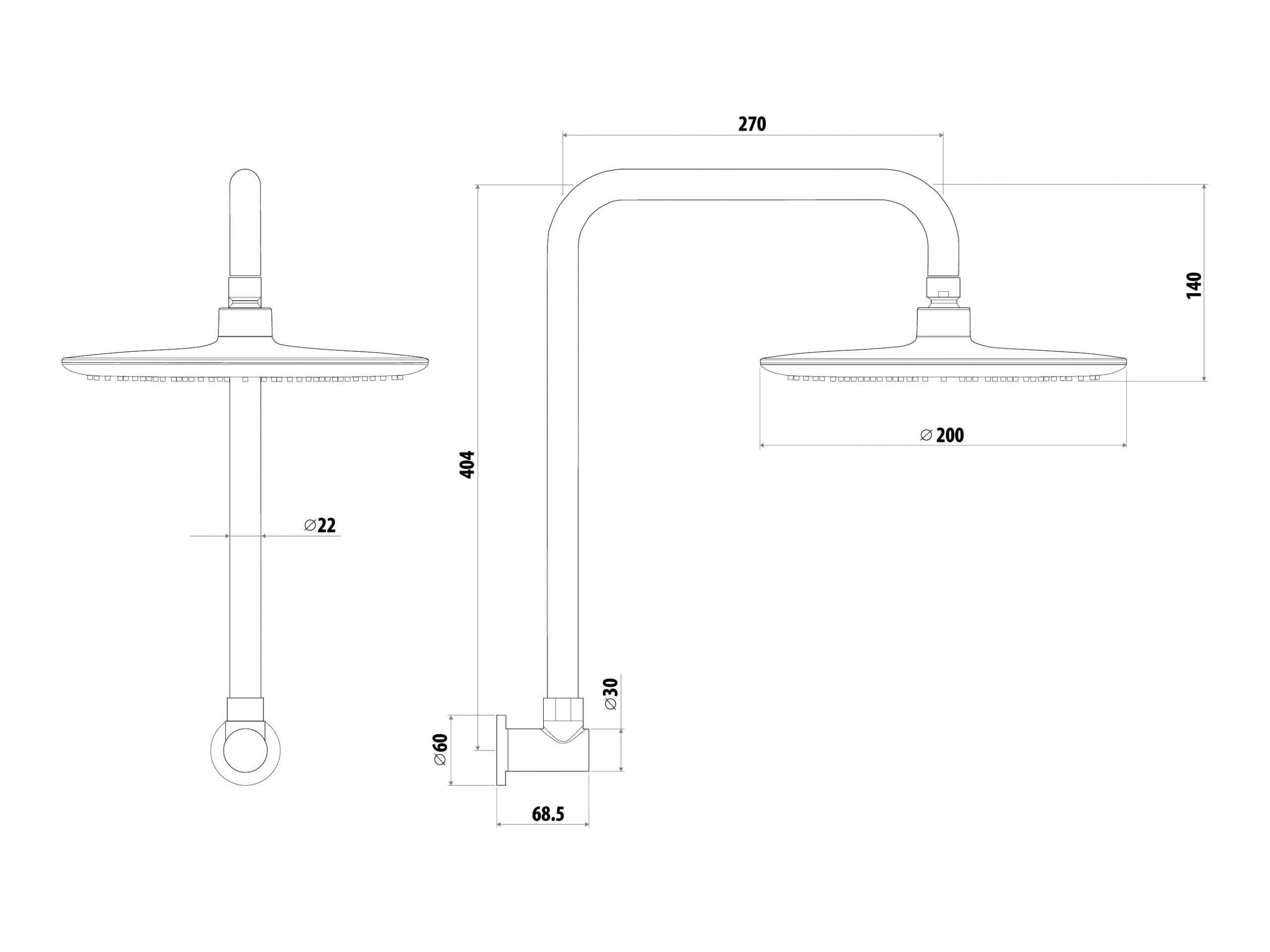 Elle Stainless Steel Gooseneck Shower