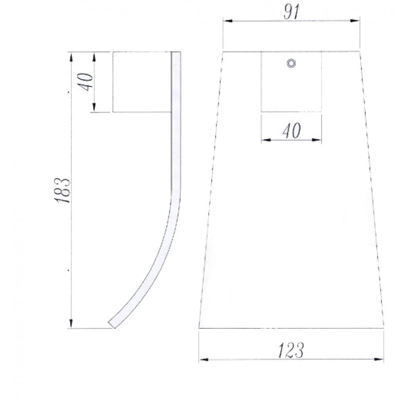Omar Nero Waterfall Black Bathtub/Basin Wall Spout