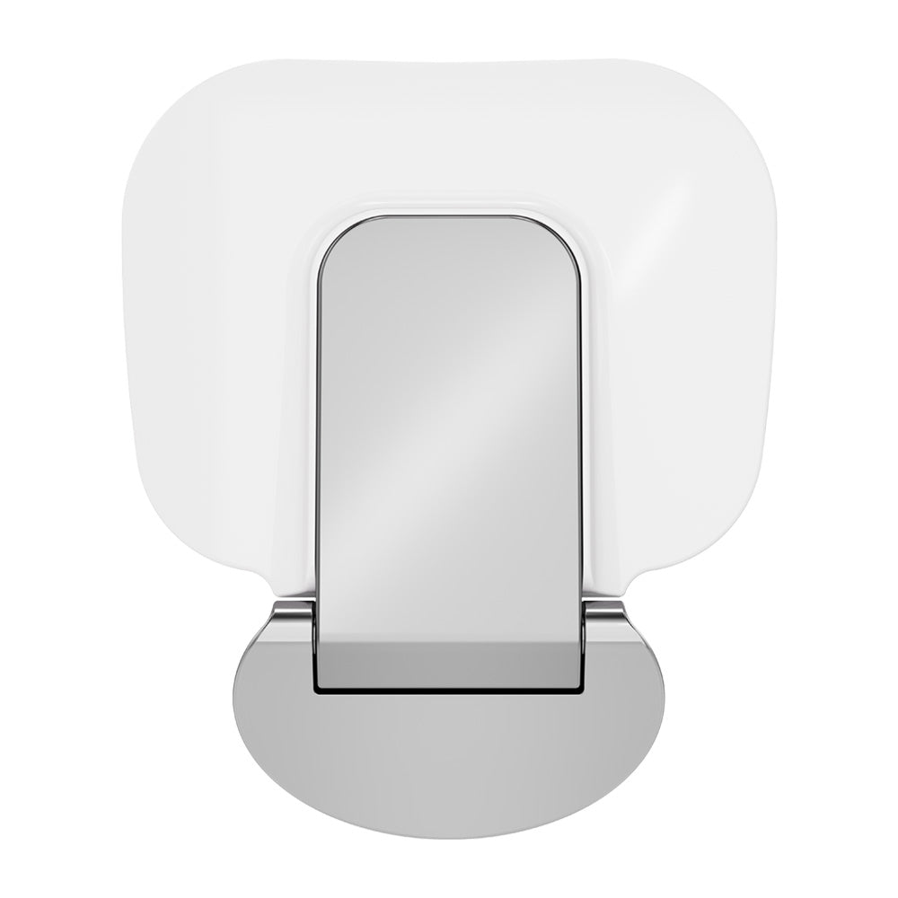 Fienza Care Folding Shower Seat, Chrome Base, Satin White Seat — image 2