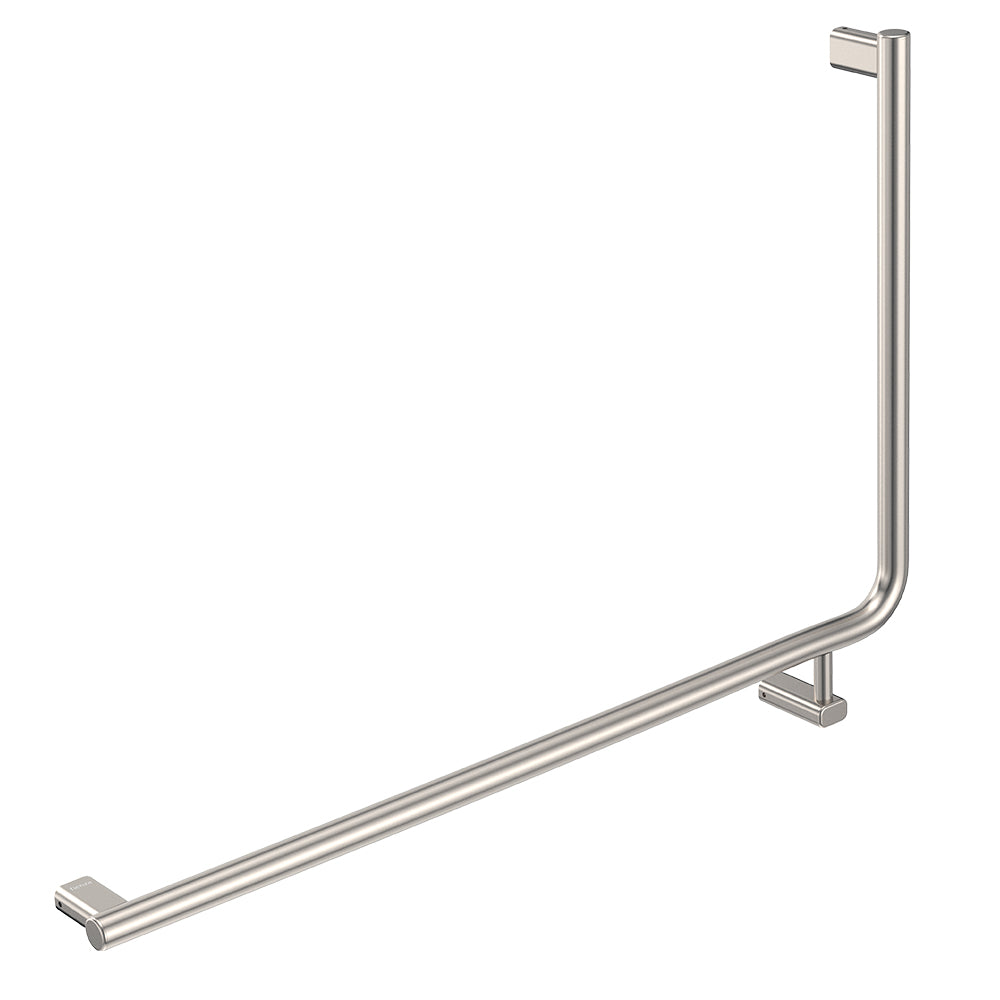 Fienza 90° Care Slimline Left-Hand Grab Rail, Brushed Nickel