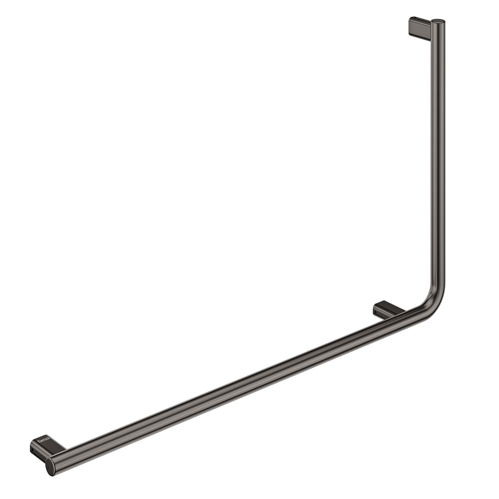 Fienza Independent Living, 90° Care Slimline Left-Hand Grab Rail, Gun Metal