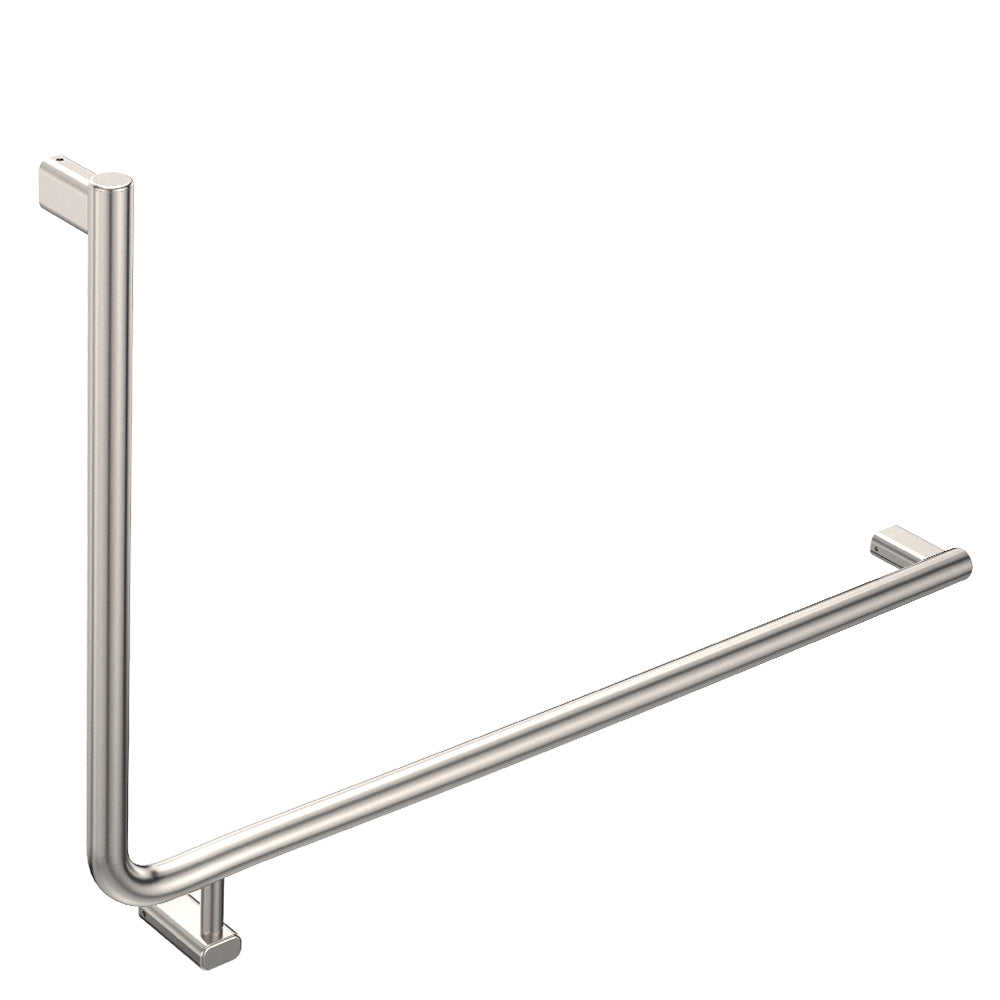 Fienza 90° Care Slimline Right-Hand Grab Rail, Brushed Nickel