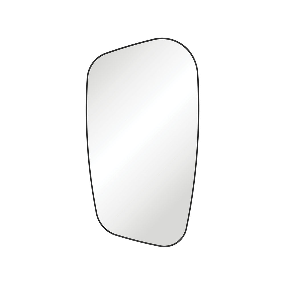 Fienza Capriccio Matte Black Asymmetrical Framed Mirror 650W x 1200H mm