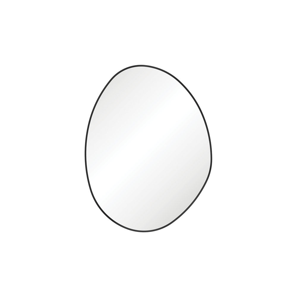 Fienza Pebble Matte Black Asymmetrical Framed Mirror, 700 x 920mm
