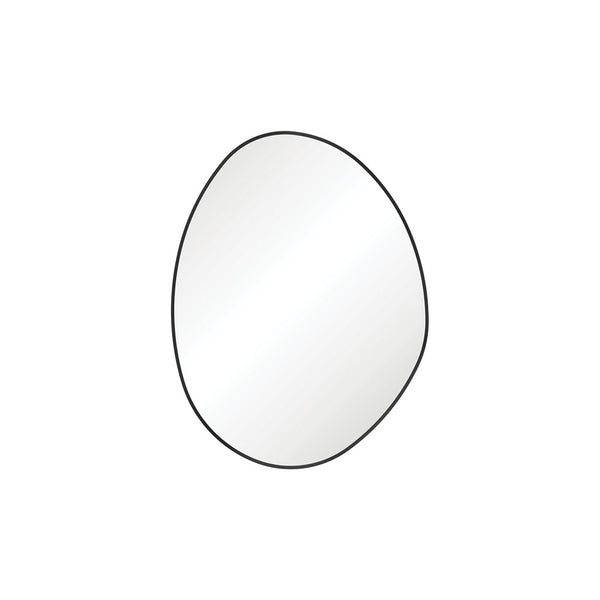 Fienza Pebble Matte Black Asymmetrical Framed Mirror, 700 x 920mm