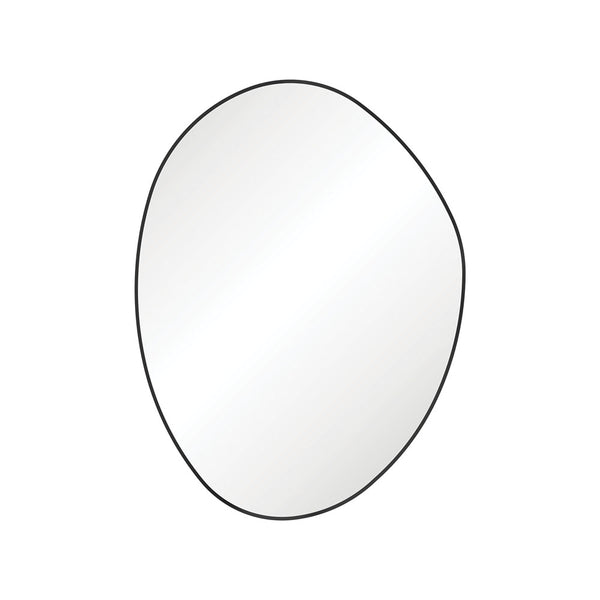 Fienza Pebble Matte Black Asymmetrical Framed Mirror, 900 x 1200mm