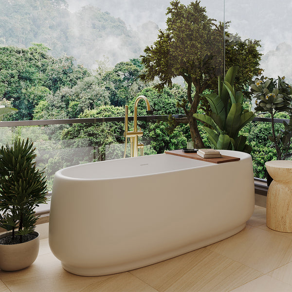 Fienza 1550mm Eden Freestanding Gloss White Acrylic Bath