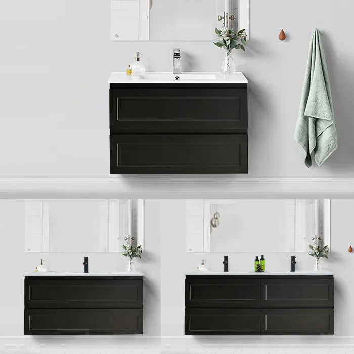 Matte Black Fremantle 900 Wall Hung Vanity