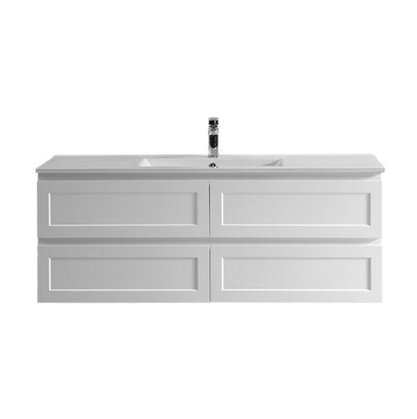 Matte White Fremantle 1200 Four Drawers Wall Hung Vanity