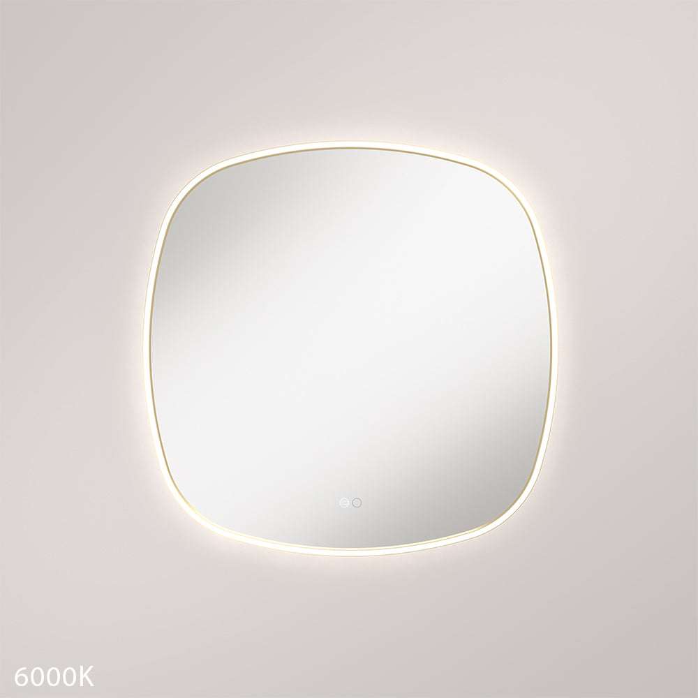 Fienza Kiara 700mm LED Framed Squircle Mirror - Urban Brass