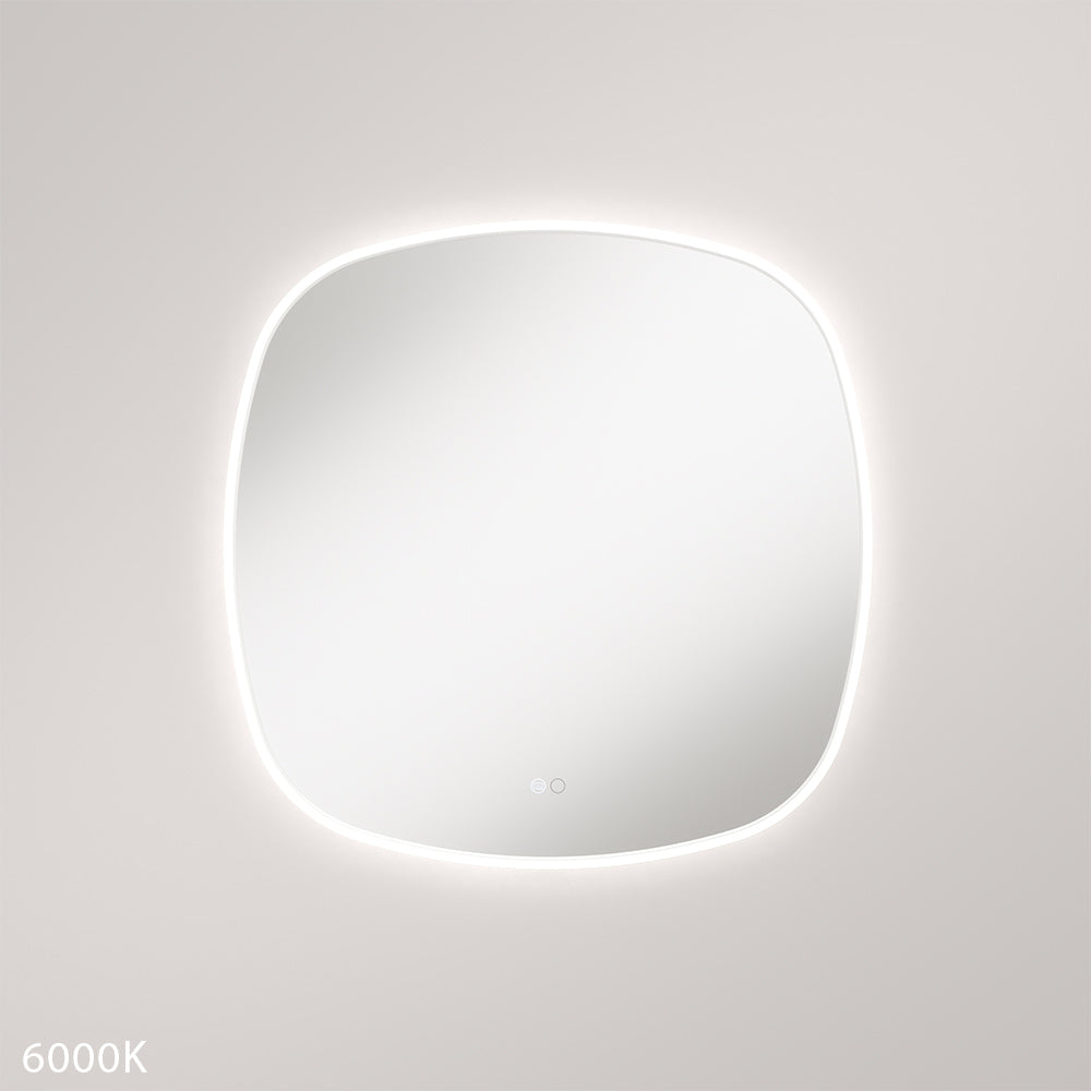 Fienza Kiara 700mm LED Framed Squircle Mirror - Matte White