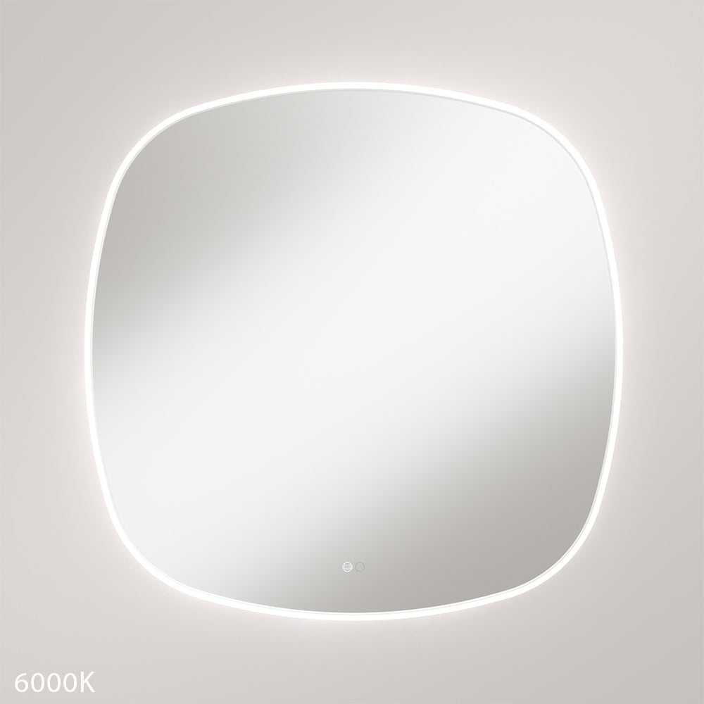 Fienza Kiara 900mm LED Framed Squircle Mirror - Matte White