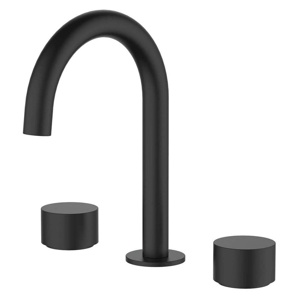 Fienza Kaya Round Hob Set - Round Taps - Matte Black 338101B-LF