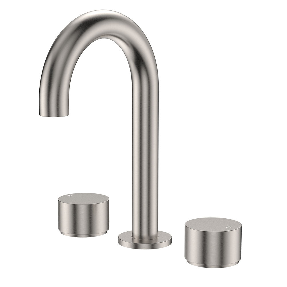 Fienza Kaya Round Hob Set - Round Taps - Brushed Nickel 338101BN-LF