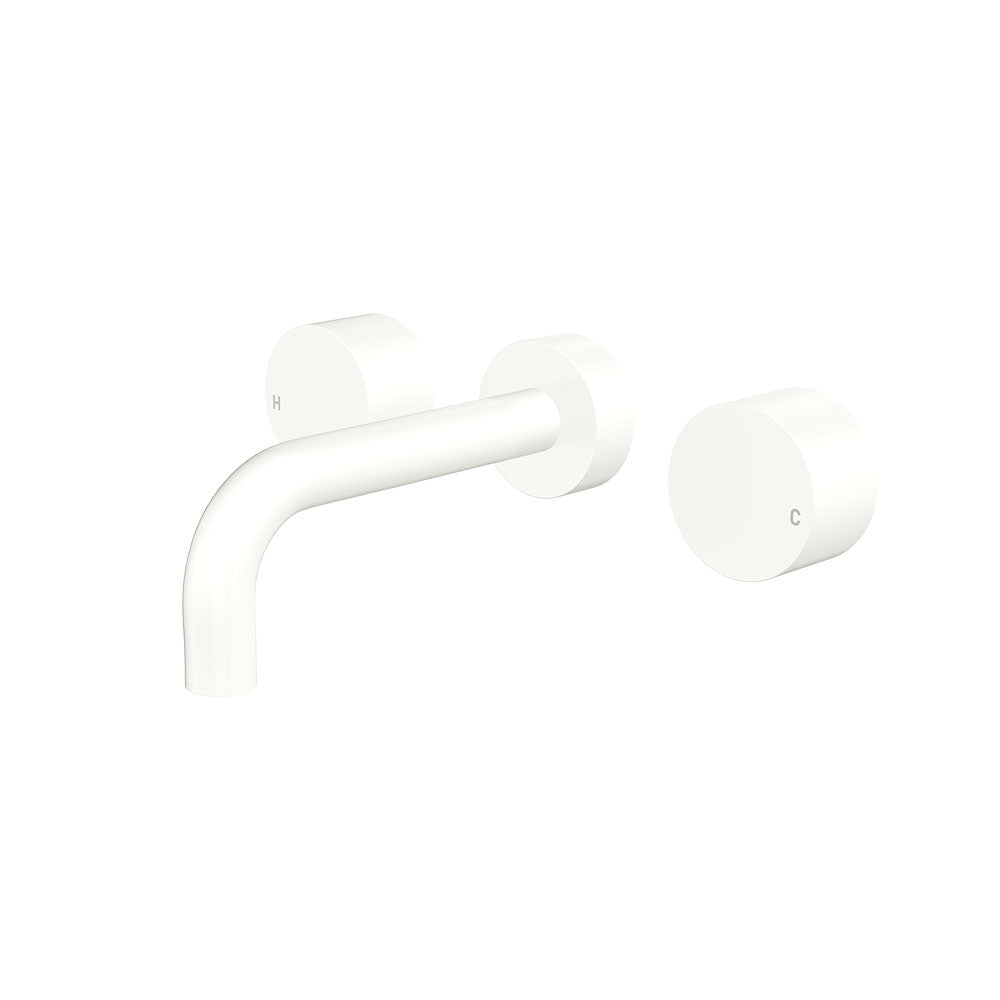 Fienza Kaya Wall Set - Round Taps - 130mm Outlet - Matte White 338102MW-130-LF