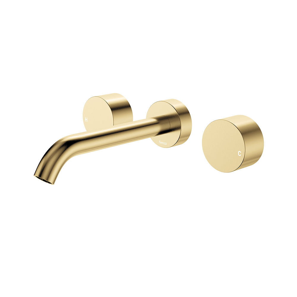 Fienza Kaya Wall Set - Round Taps - 180mm Outlet - Urban Brass 338102UB