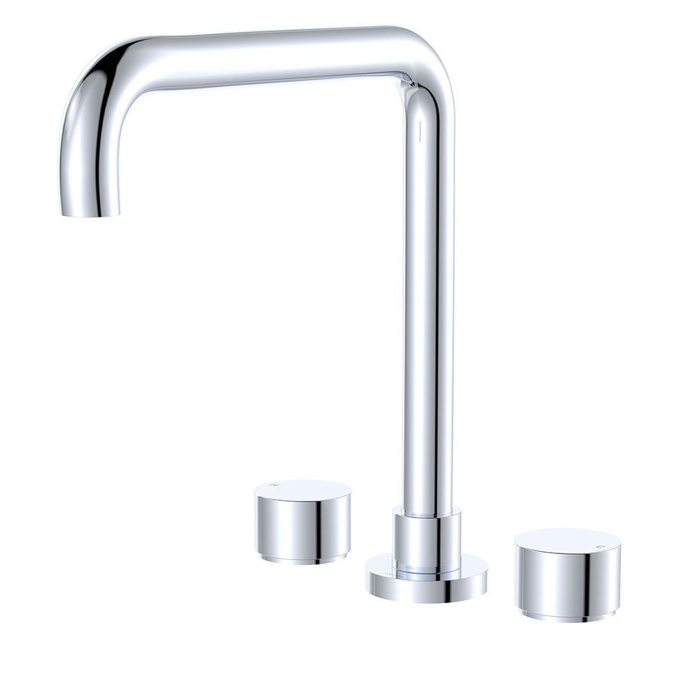 Fienza Kaya Squareline Hob Set - Round Taps - Chrome 338106-LF