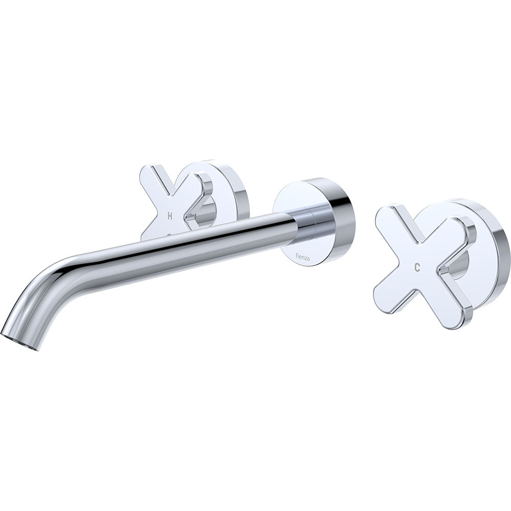 Fienza Kaya Wall Set - Cross Taps - 220mm - Chrome 343102-220-LF