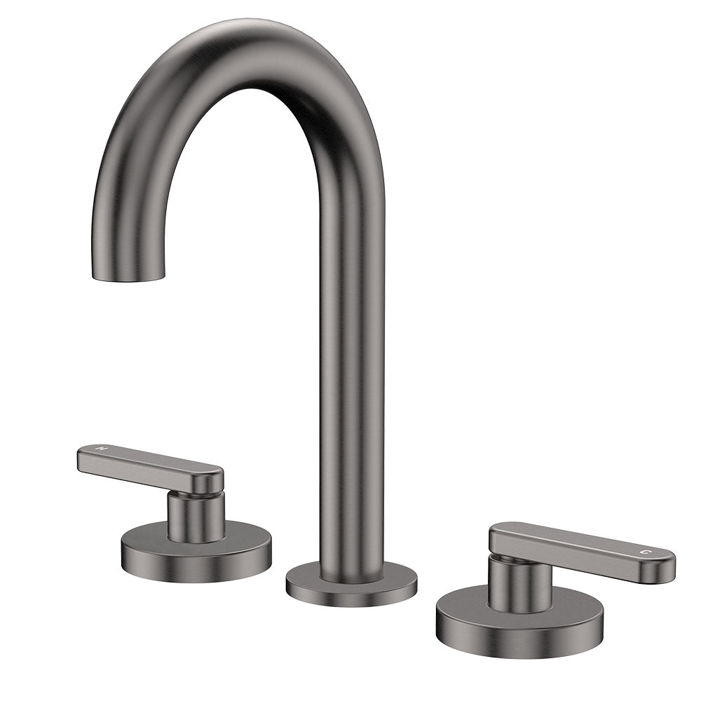 Fienza Kaya Round Hob Set - Lever Taps - Gun Metal 344101GM-LF