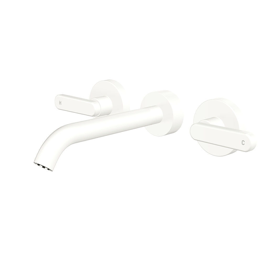 Fienza Kaya Wall Set - Lever Taps - 180mm - Matte White 344102MW-LF