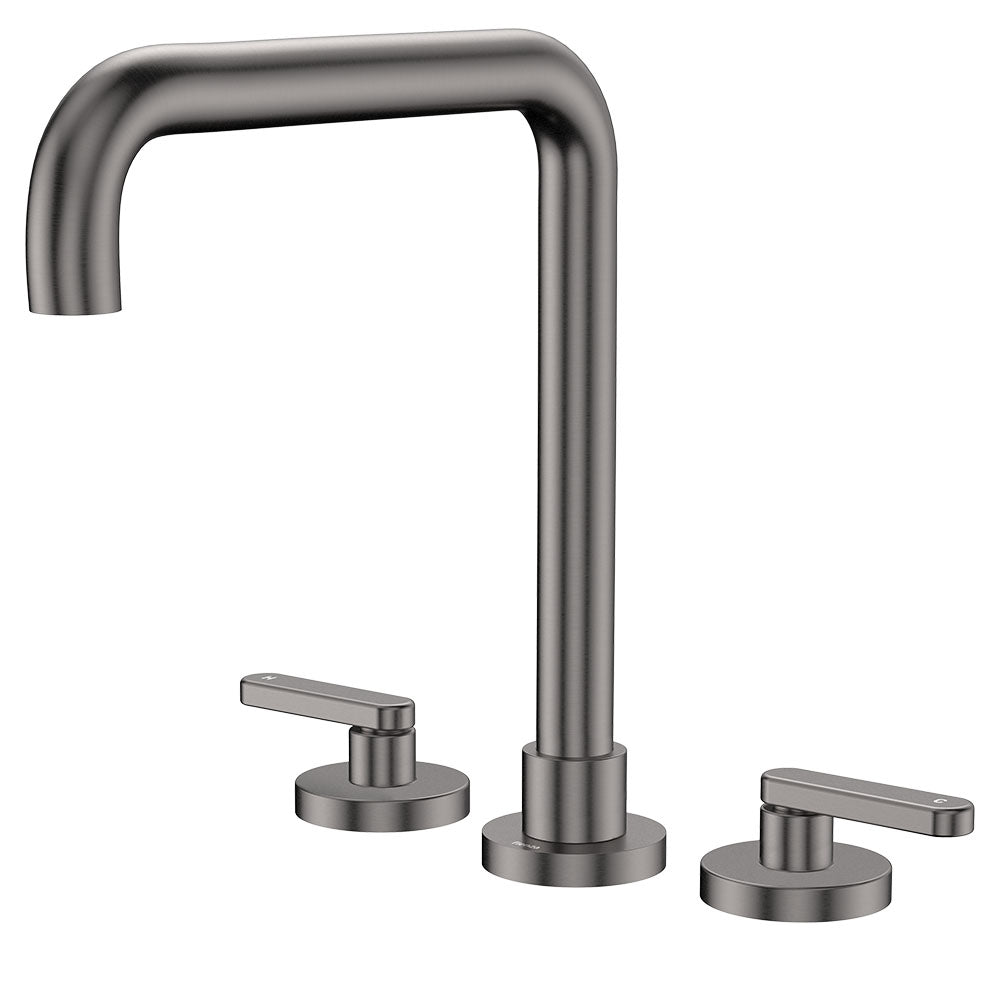 Fienza Kaya Squareline Hob Set - Lever Taps - Gun Metal 344106GM-LF