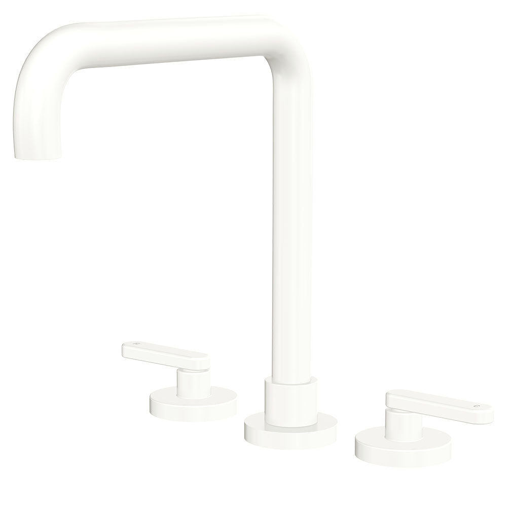 Fienza Kaya Squareline Hob Set - Lever Taps - Matte White 344106MW-LF