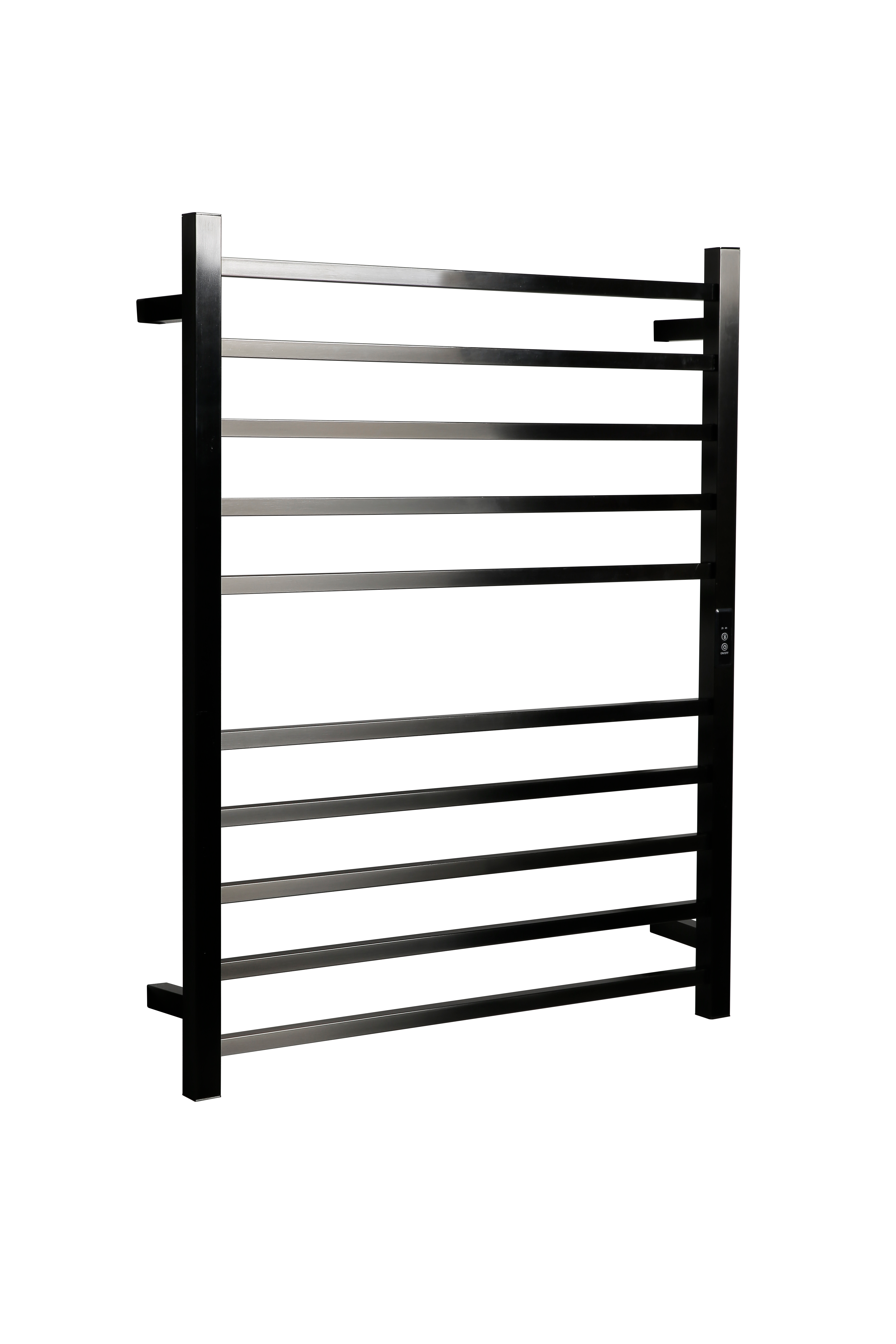 Hotwire Flat Square Heated Towel Rail 10 Bars Gun Metal 900hx700w Inc Timer