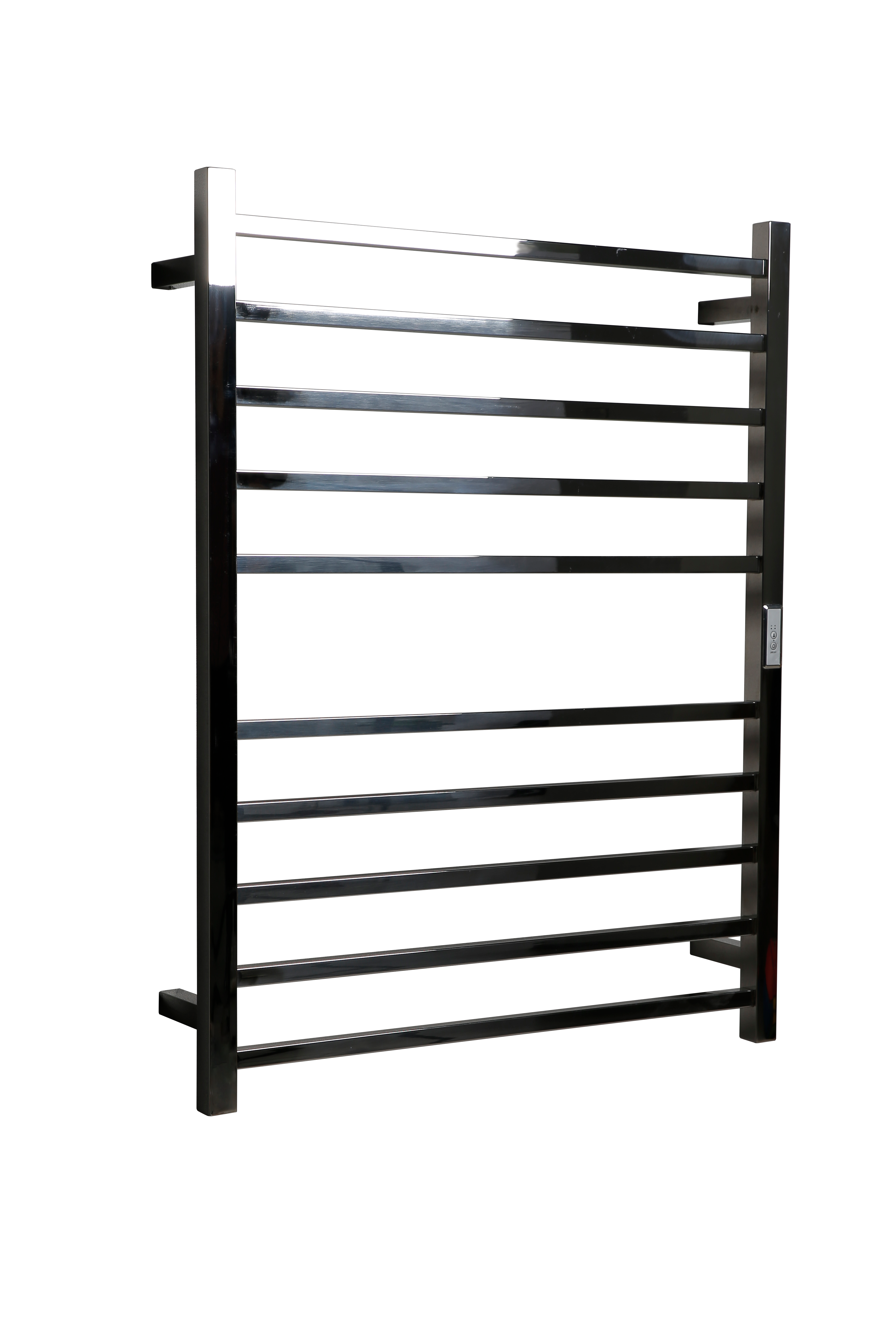Hotwire Flat Square Heated Towel Rail 10 Bars Chrome 900hx700w Inc Timer