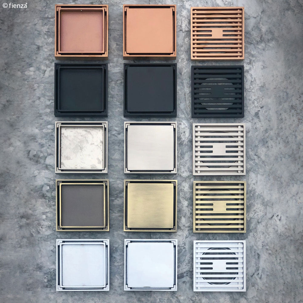 Square Slim Grate Floor Waste, 88mm Outlet, Rose Gold