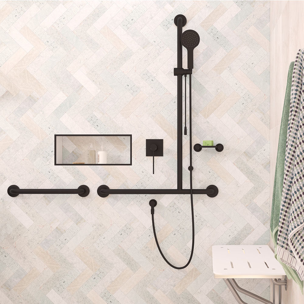 Fienza Accessible Care 450mm Grab Rail, Matte Black — image 4