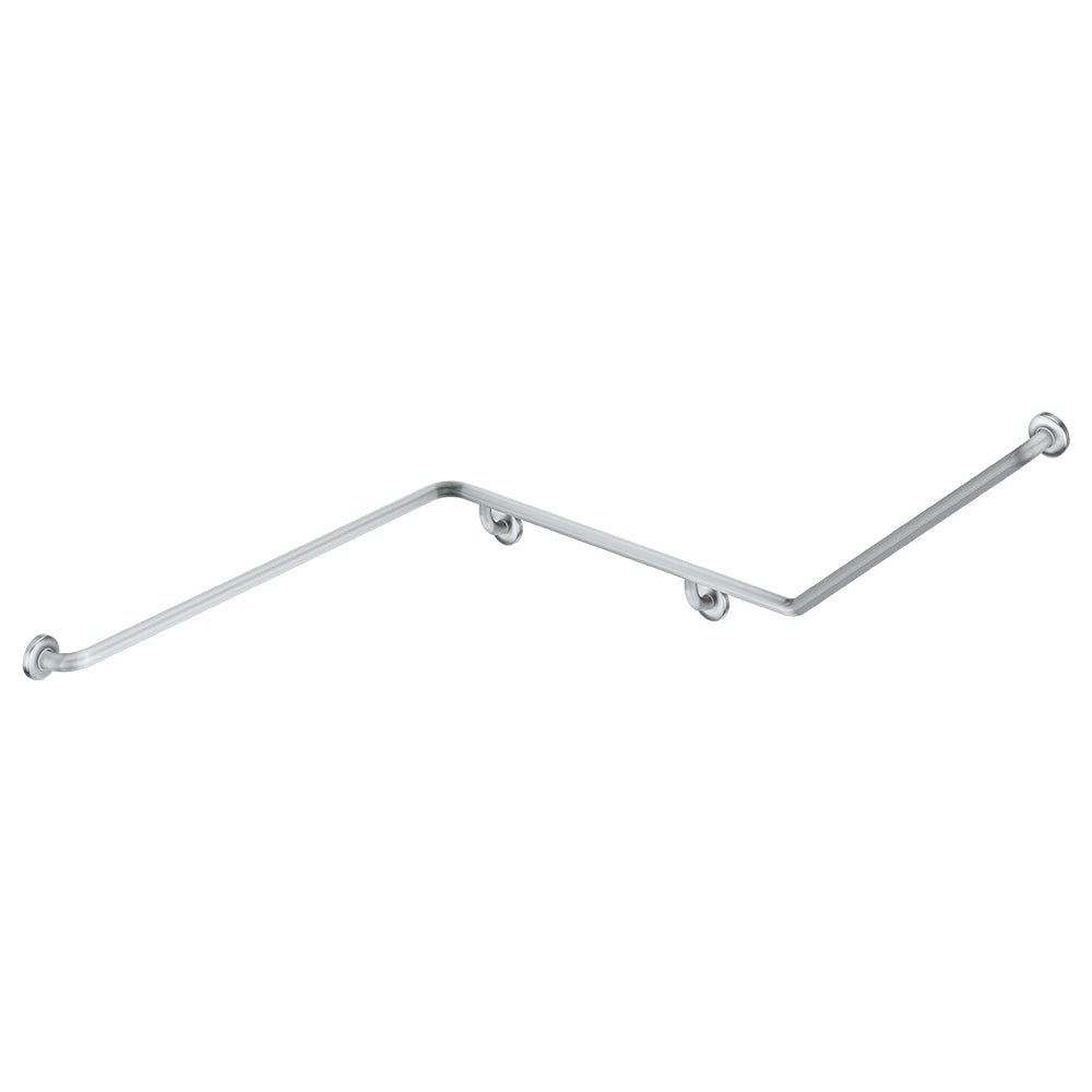 Fienza 140° Accessible Left-Hand Grab Rail, Stainless Steel