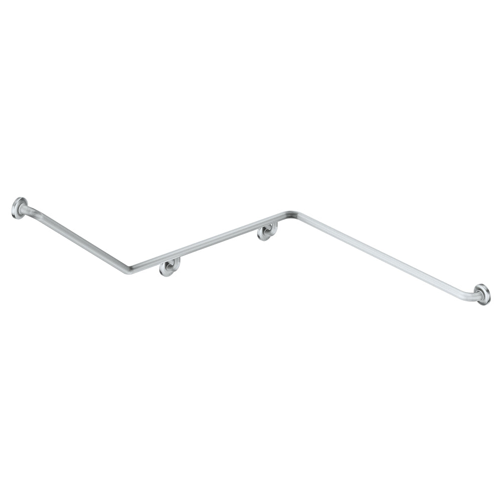 Fienza 140° Accessible Right-Hand Grab Rail, Stainless Steel