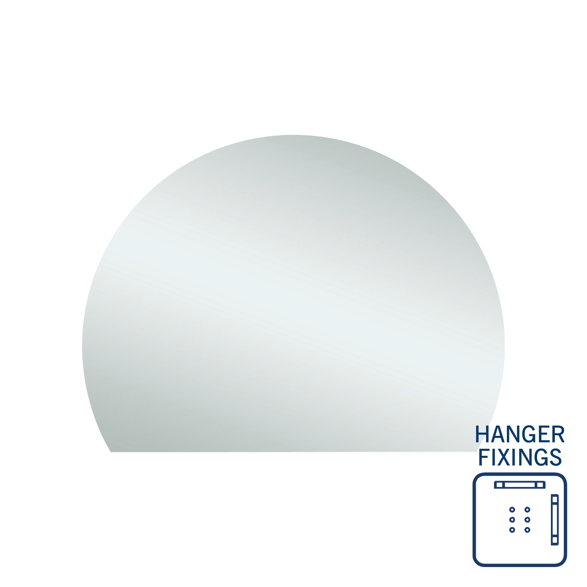 Thermogroup 1200x900x11mm D-Shaped Polished Edge Mirror (Hanger Fixings)