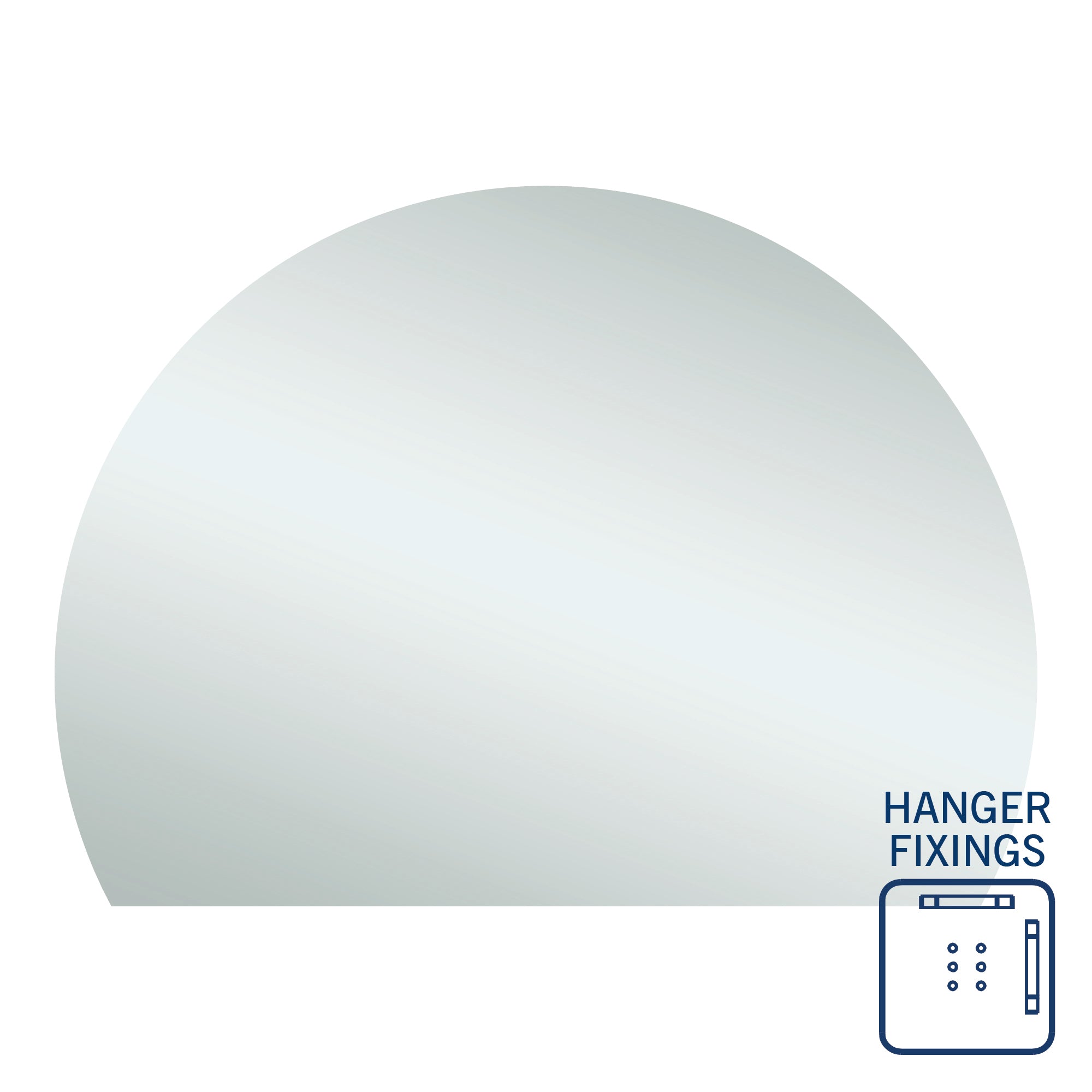 Thermogroup 1500x1100x11mm D-Shaped Polished Edge Mirror (Hanger Fixings)