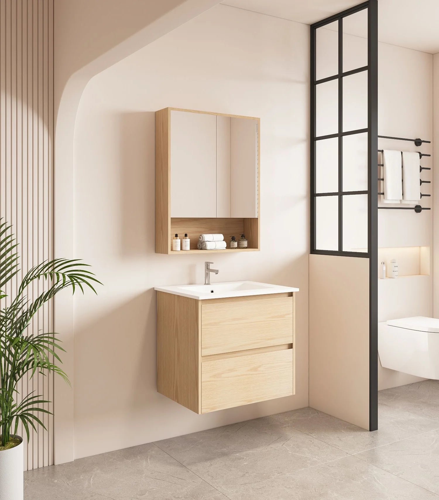Hera 600mm Wall Hung Vanity Tasmanian Oak