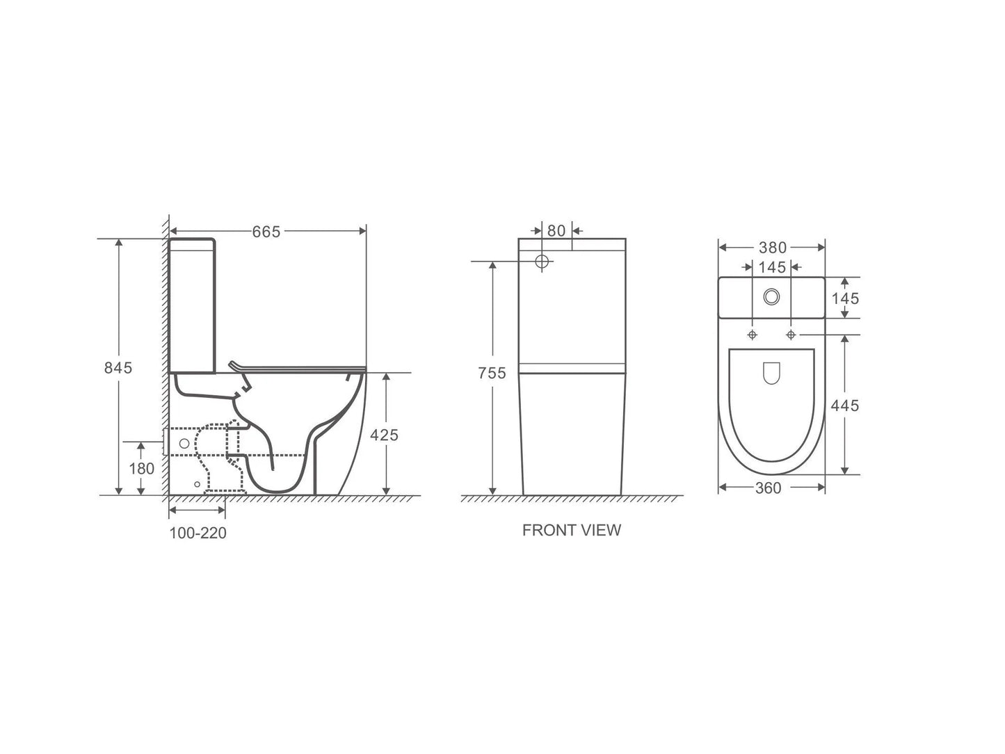 Mercio Bella Rimless Back To Wall Toilet Suite Matte White