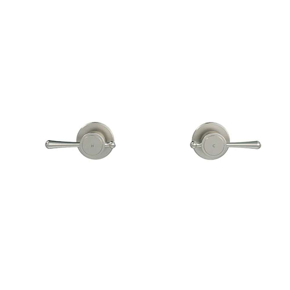 Meir Harrington Quarter Turn Wall Tap Set Brushed Nickel