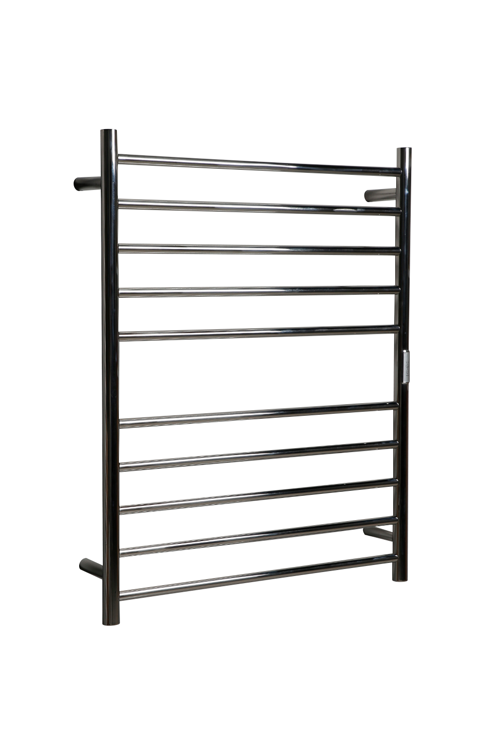 Hotwire Flat Round Heated Towel Rail 10 Bars Chrome 900hx700w Inc Timer