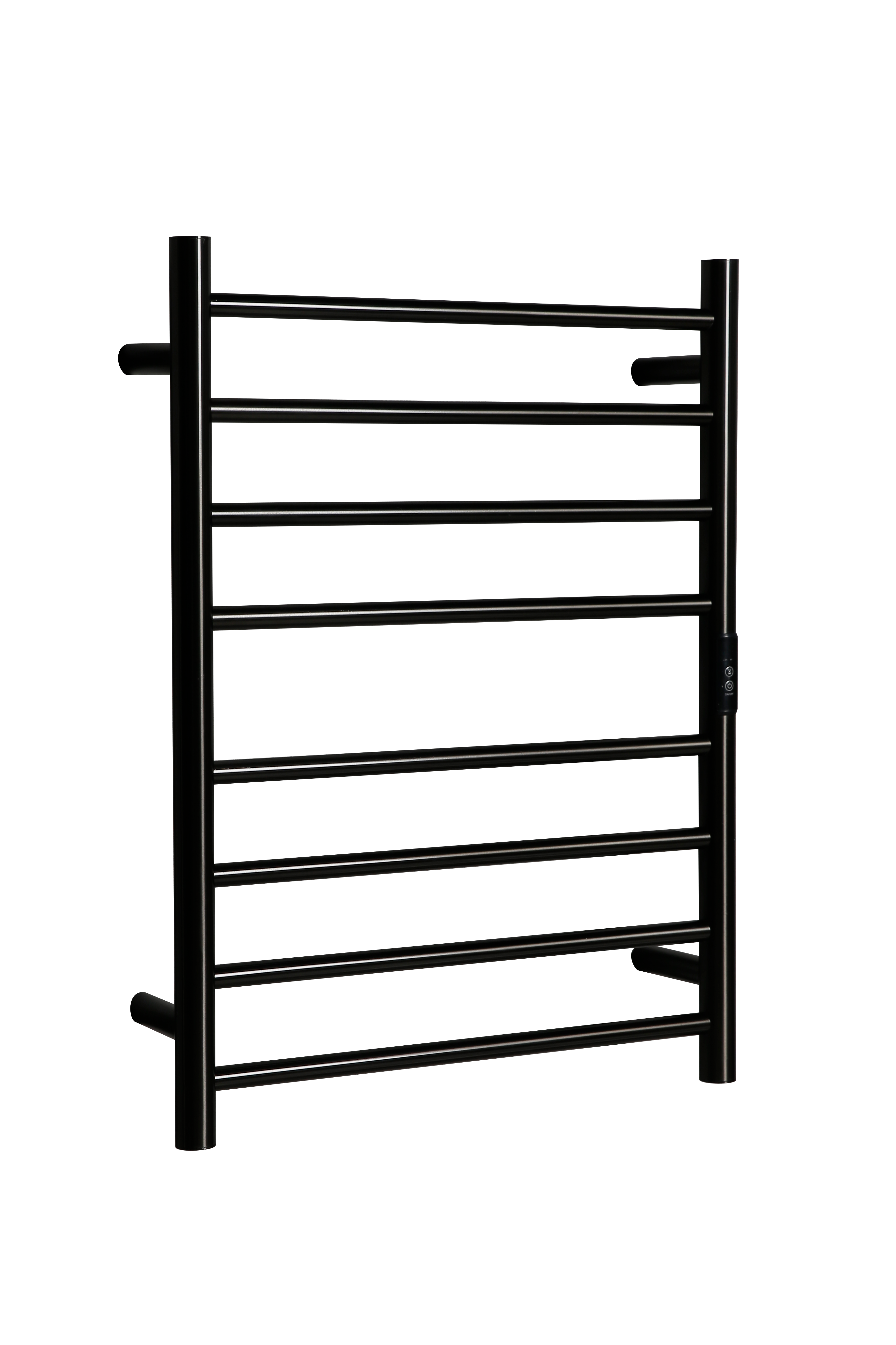 Hotwire Flat Round Heated Towel Rail 8 Bars Gun Metal 700hx530w Inc Timer