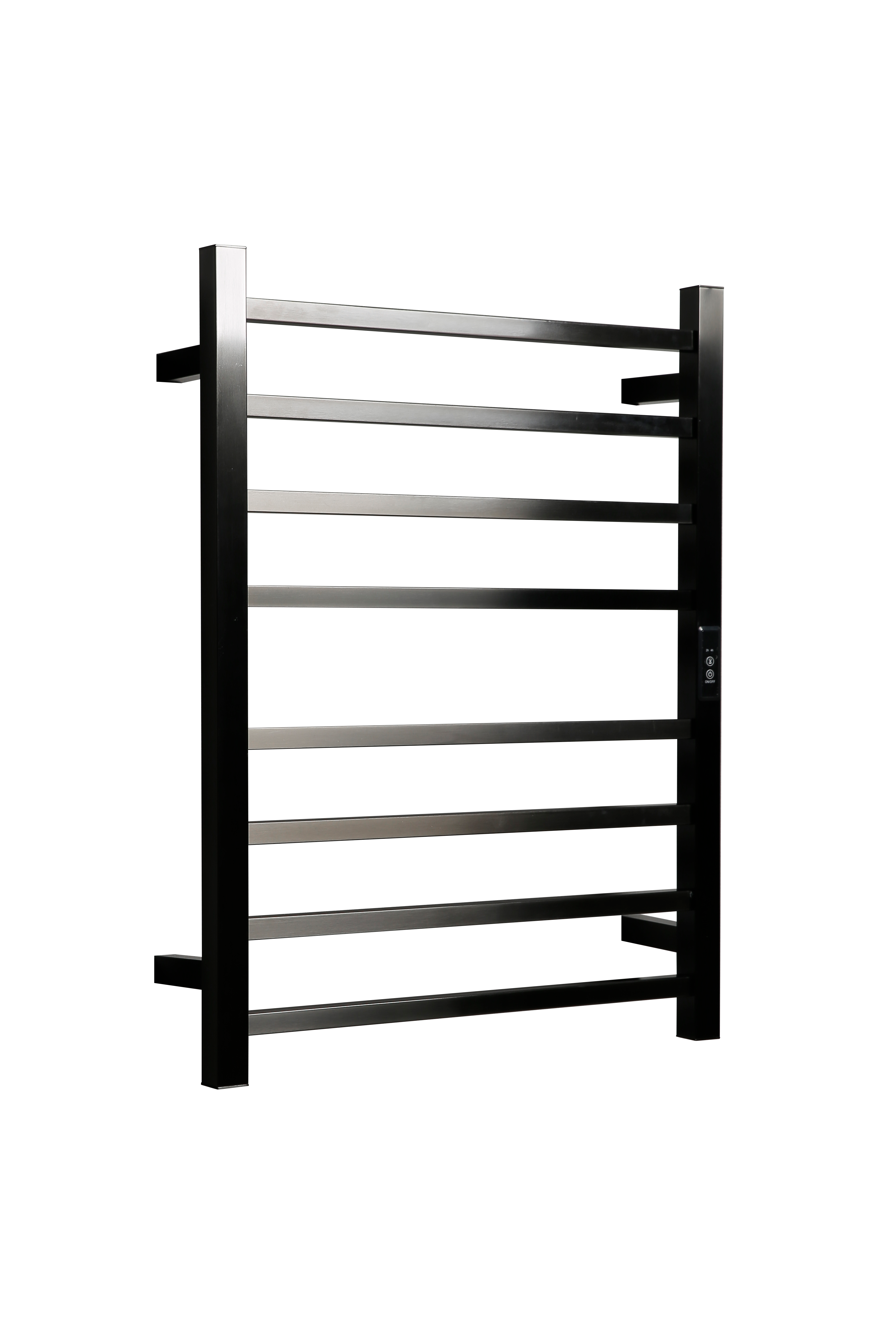 Hotwire Flat Square Heated Towel Rail 8 Bars Gun Metal 700hx530w Inc Timer