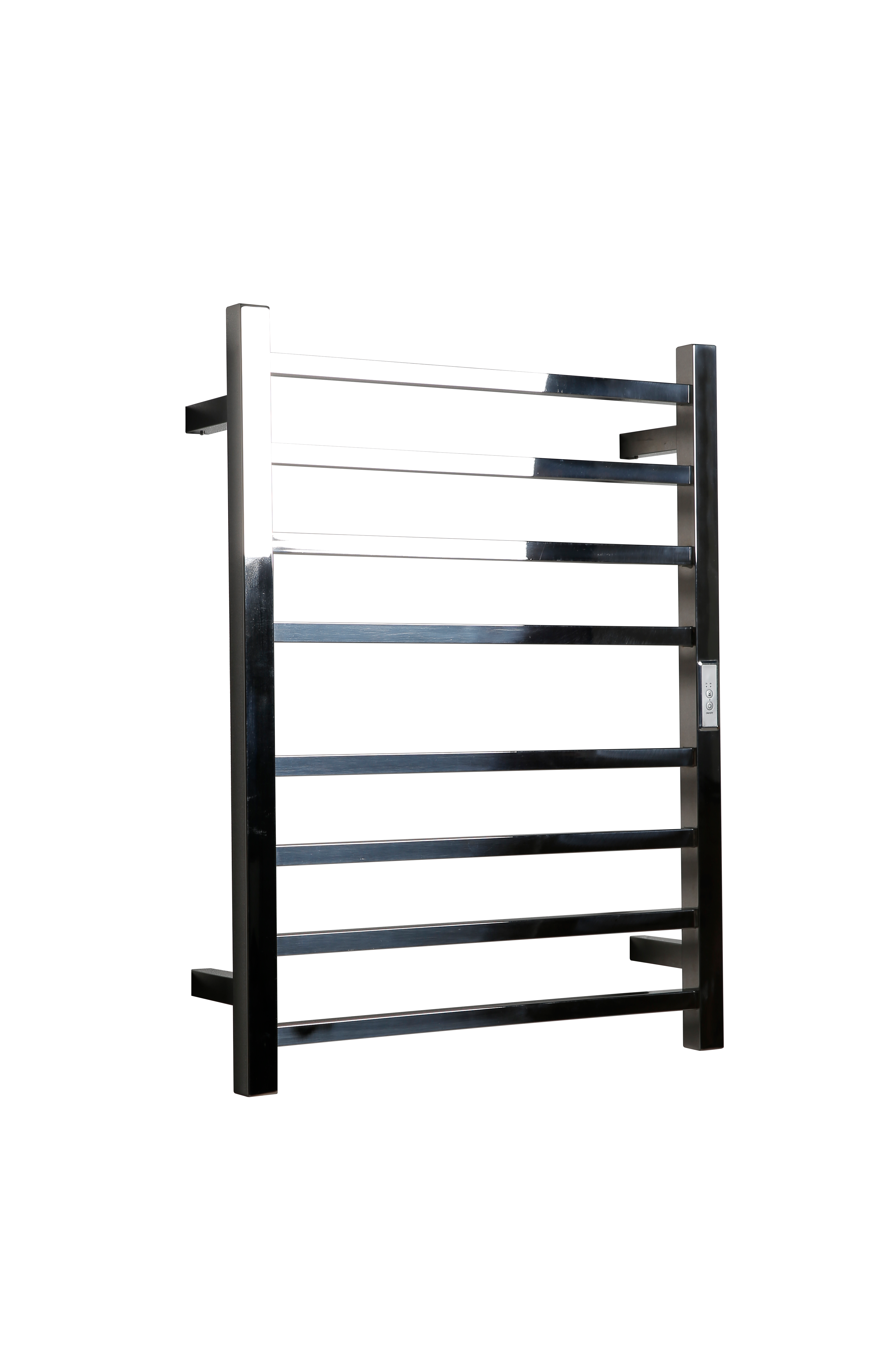 Hotwire Flat Square Heated Towel Rail 8 Bars Chrome 700hx530w Inc Timer