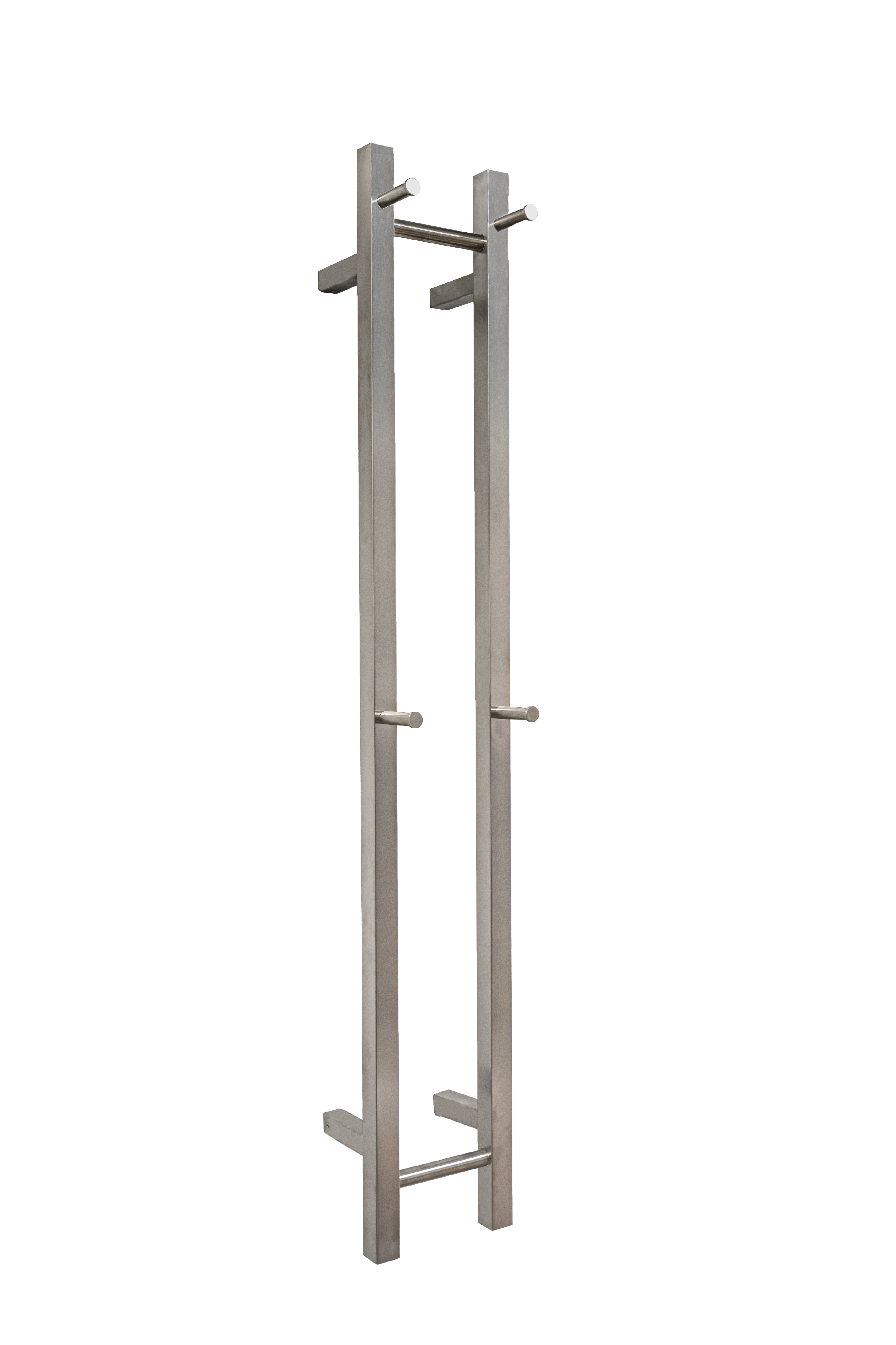 Hotwire Vertical Heated Towel Rail 2 Bars Brushed Nickel