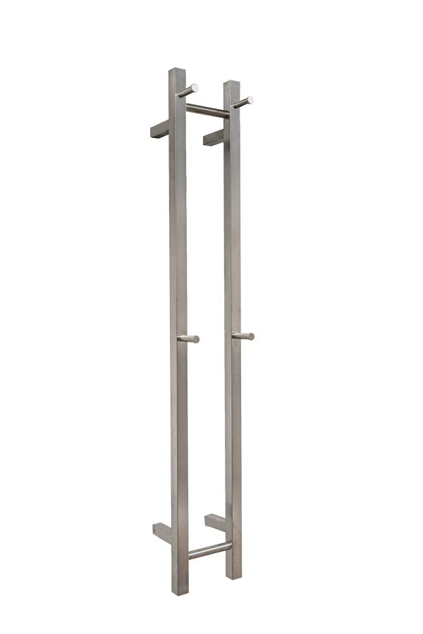 Hotwire Vertical Heated Towel Rail 2 Bars Brushed Nickel