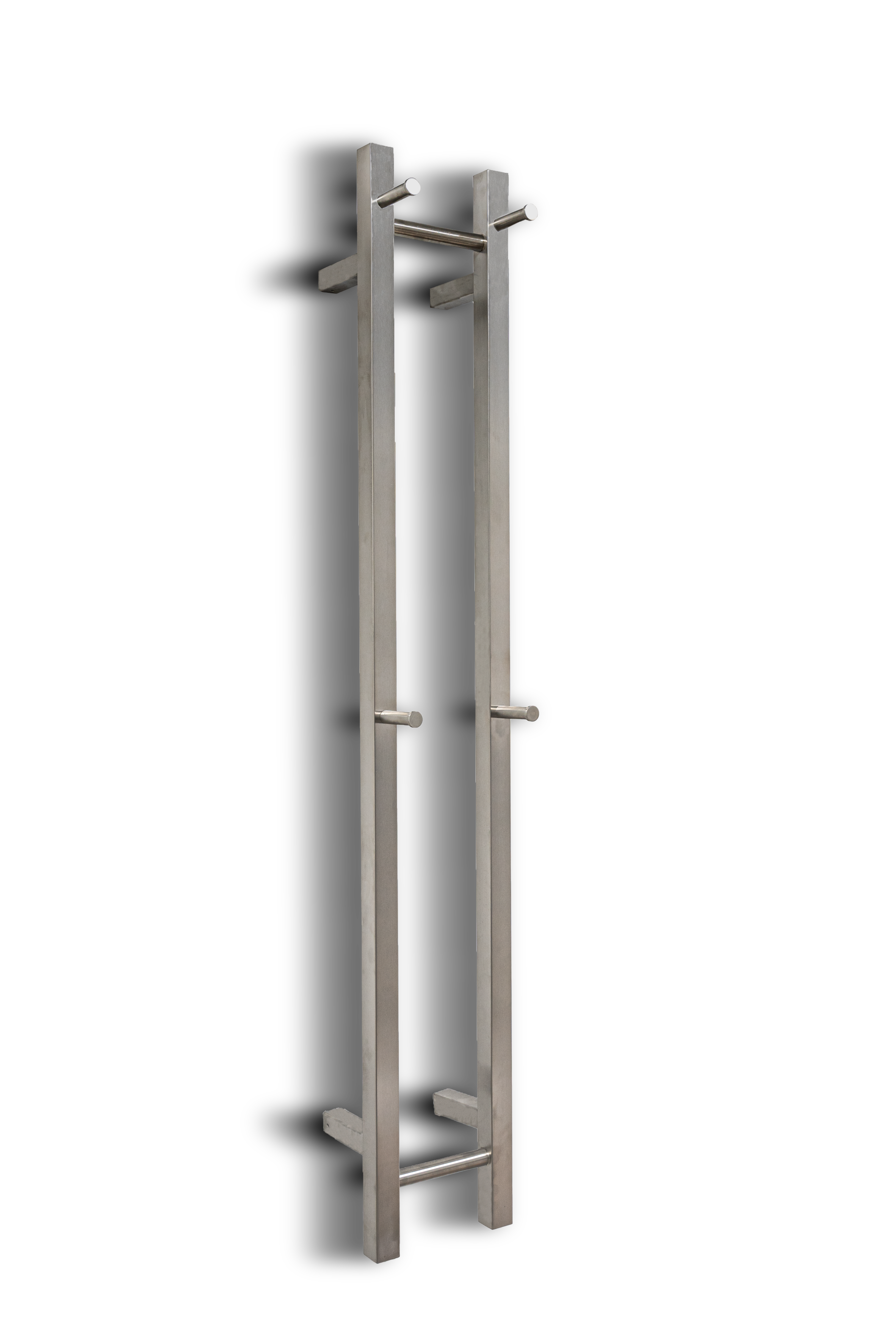 Hotwire Vertical Heated Towel Rail 2 Bars Brushed Nickel