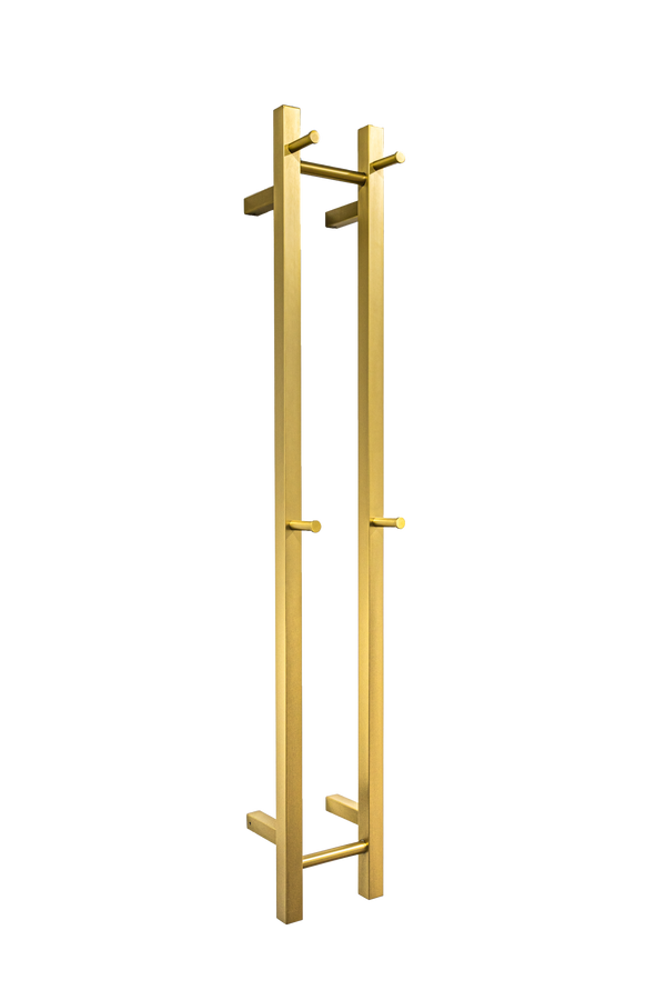 Hotwire Vertical Heated Towel Rail 2 Bars Gold