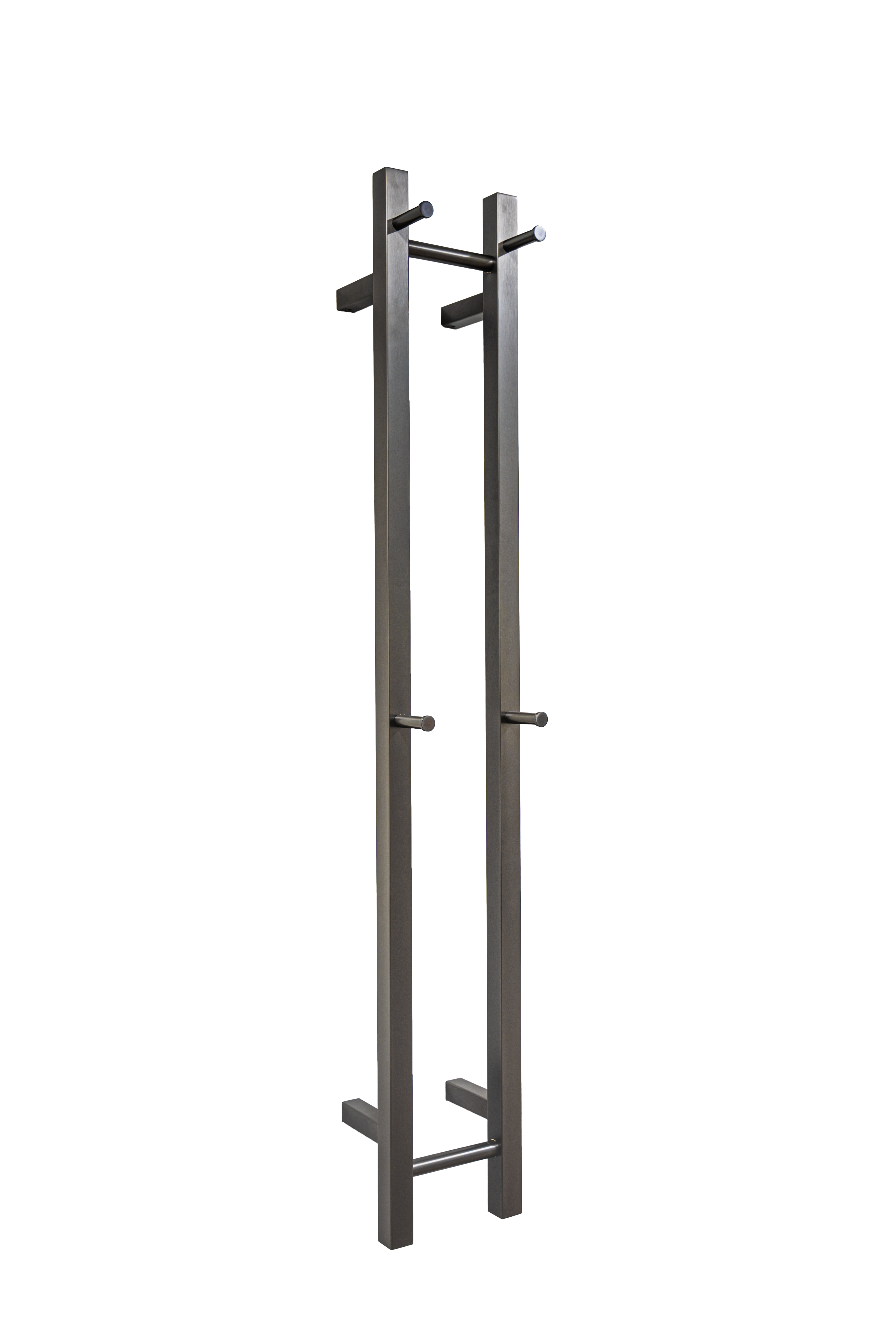 Hotwire Vertical Heated Towel Rail 2 Bars Gun Metal