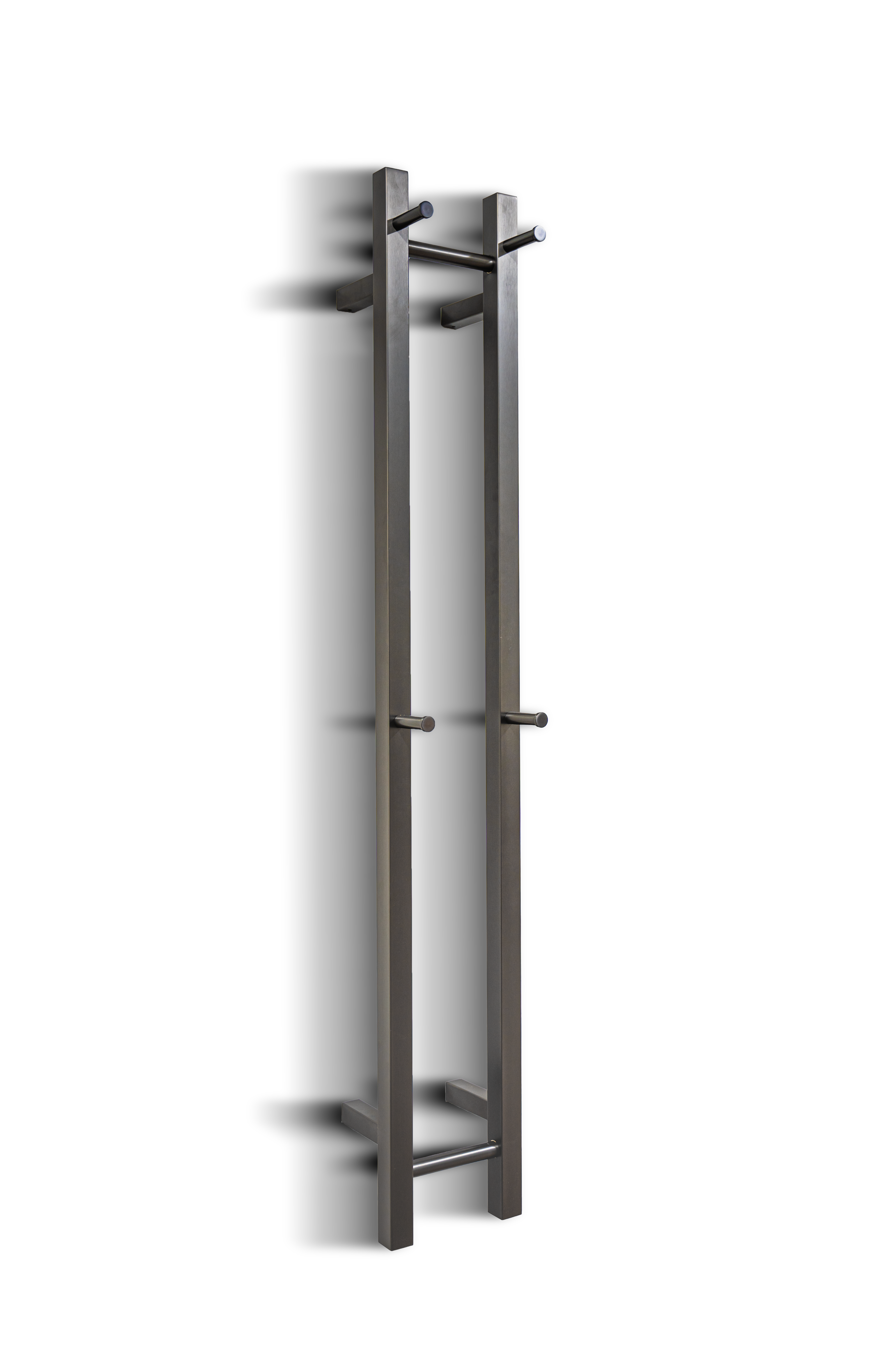 Hotwire Vertical Heated Towel Rail 2 Bars Gun Metal