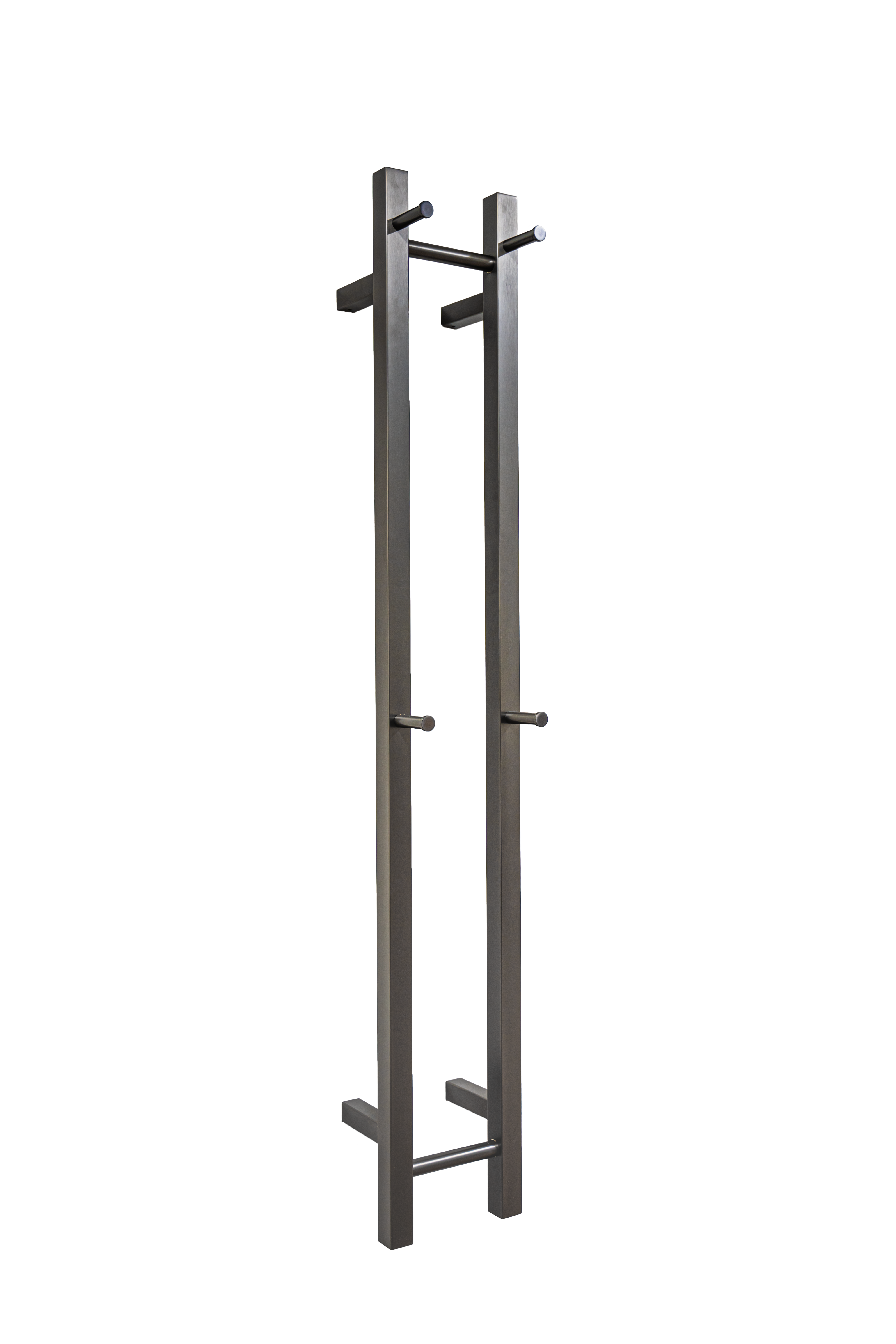 Hotwire Vertical Heated Towel Rail 2 Bars Gun Metal