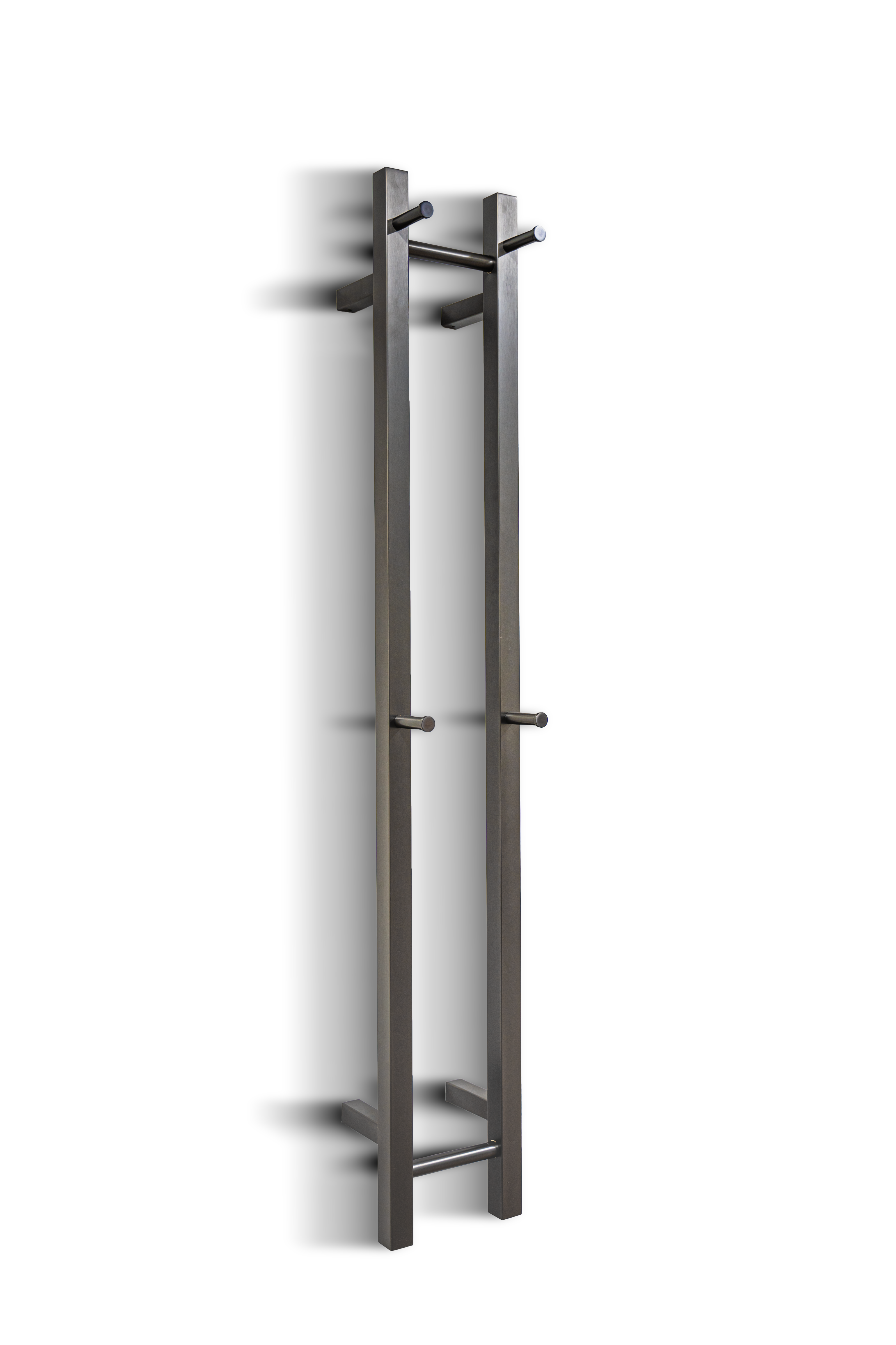 Hotwire Vertical Heated Towel Rail 2 Bars Gun Metal