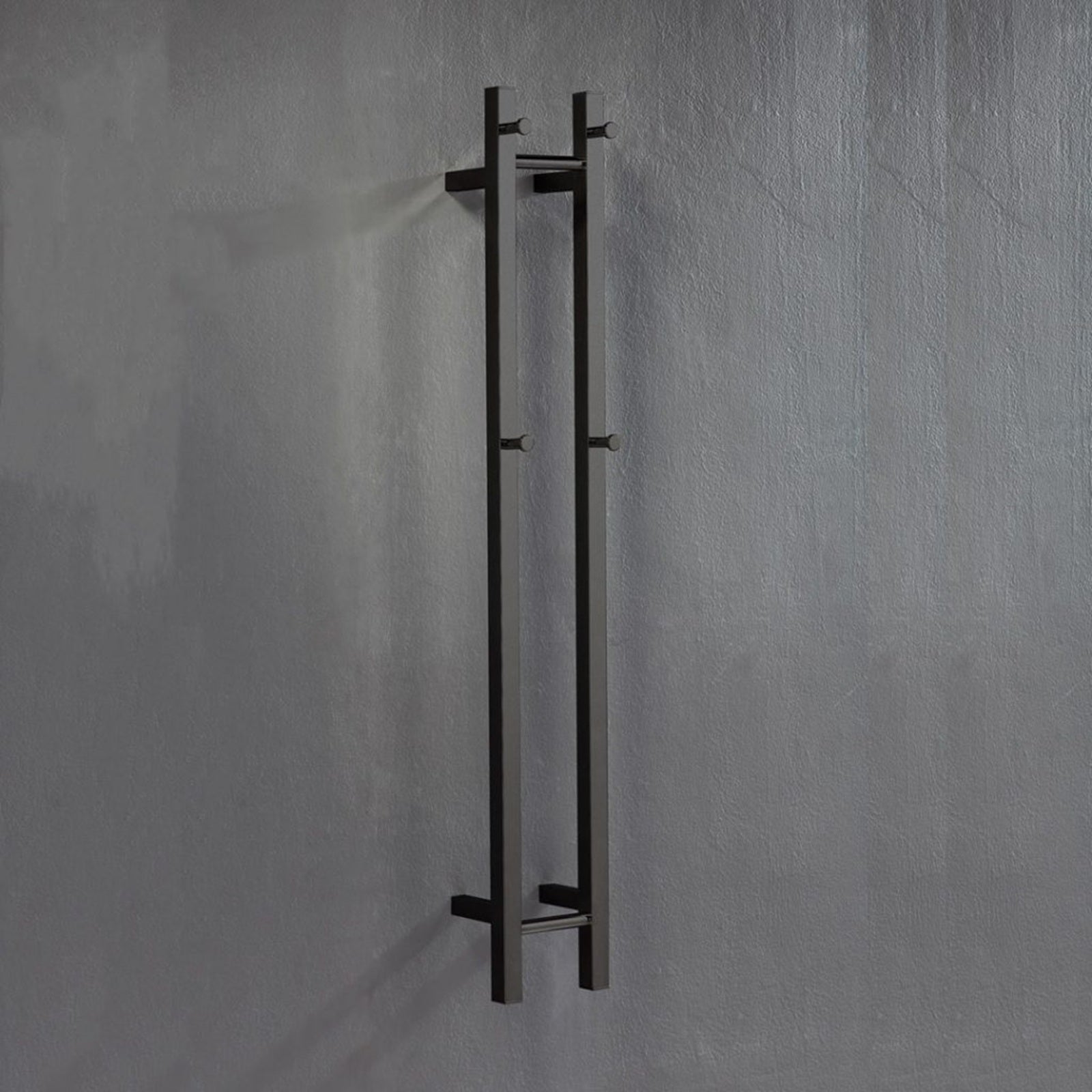 Hotwire Vertical Heated Towel Rail 2 Bars Black